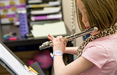 Girl playing the flute